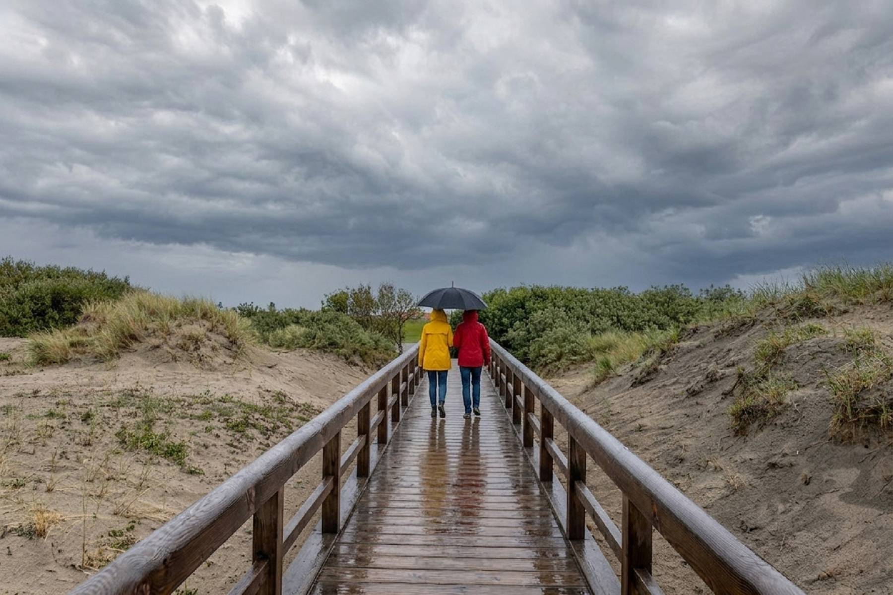 Norddeich bei Regen